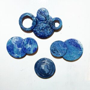 Kit 4 aimants artisanaux cercles assemblés pour frigo